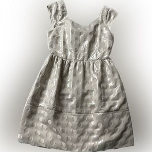 American Eagle dress, silver threading, polka dots